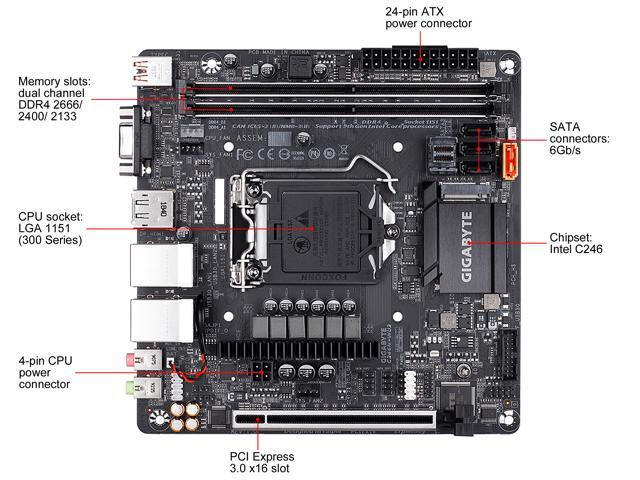 GIGABYTE C246N-WU2 LGA 1151 (300 Series) Mini ITX Intel Motherboard