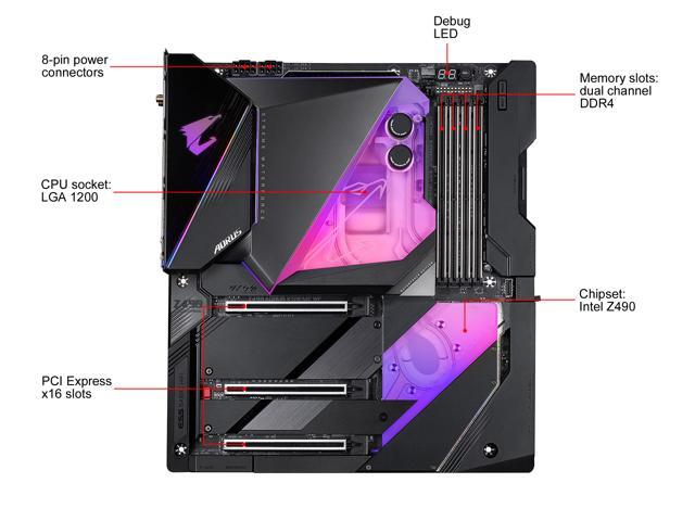 GIGABYTE Z490 AORUS XTREME WATERFORCE LGA 1200 Intel Z490 E-ATX Motherboard with Triple M.2, SATA 6Gb/s, USB 3.2 Gen 2, WIFI 6, 10 GbE LAN, Dual...