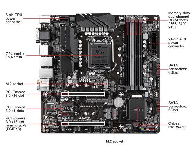 GIGABYTE W480M VISION W LGA 1200 Micro ATX Intel Motherboard