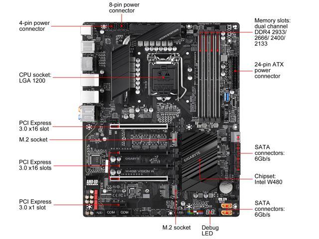 GIGABYTE W480 VISION W LGA 1200 ATX Intel Motherboard