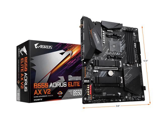 GIGABYTE B550 AORUS ELITE AX V2 AM4 AMD B550 ATX Motherboard with Dual M.2, SATA 6Gb/s, USB 3.2 Gen 2, 2.4/5 GHz Dual-Band, 2.5 GbE LAN, PCIe 4.0