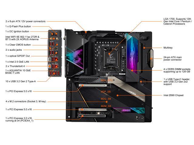 GIGABYTE Z690 AORUS XTREME LGA 1700 Intel Z690 EATX Motherboard with DDR5, Quad M.2, PCIe 5.0, USB 3.2 Gen2X2 Type-C, Intel WiFi 6E, AQUANTIA 10GbE...