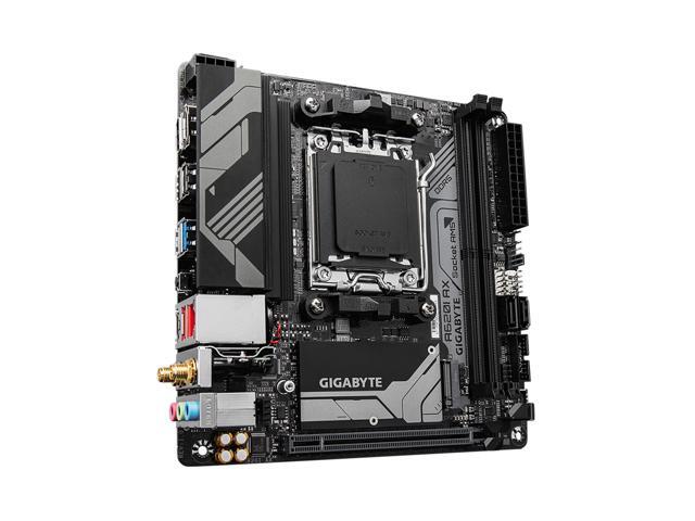 GIGABYTE A620I AX AM5 LGA 1718 AMD A620 Mini-ITX Motherboard, DDR5, Single M.2, PCIe 4.0, USB 3.2 Gen1 Type-C, Realtek Wi-Fi 6E, Realtek 2.5GbE,...