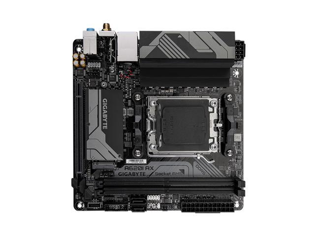 GIGABYTE A620I AX AM5 LGA 1718 AMD A620 Mini-ITX Motherboard, DDR5, Single M.2, PCIe 4.0, USB 3.2 Gen1 Type-C, Realtek Wi-Fi 6E, Realtek 2.5GbE,...