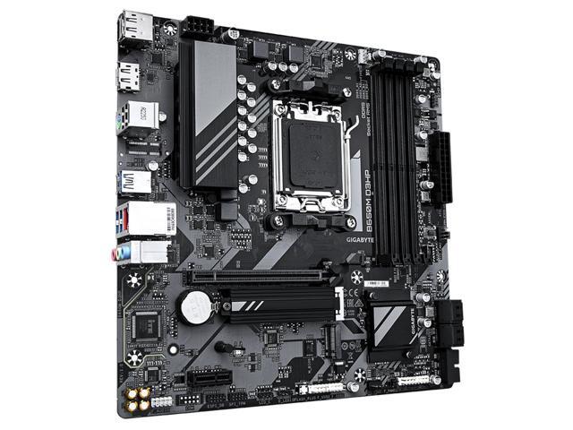 GIGABYTE B650M D3HP AM5 LGA 1718 AMD B650 M-ATX Motherboard with 5-Year Warranty, DDR5, 2x PCIe 4.0 M.2, PCIe 4.0, USB 3.2 Gen2 Type-C, 2.5GbE LAN