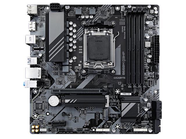 GIGABYTE B650M D3HP AM5 LGA 1718 AMD B650 M-ATX Motherboard with 5-Year Warranty, DDR5, 2x PCIe 4.0 M.2, PCIe 4.0, USB 3.2 Gen2 Type-C, 2.5GbE LAN
