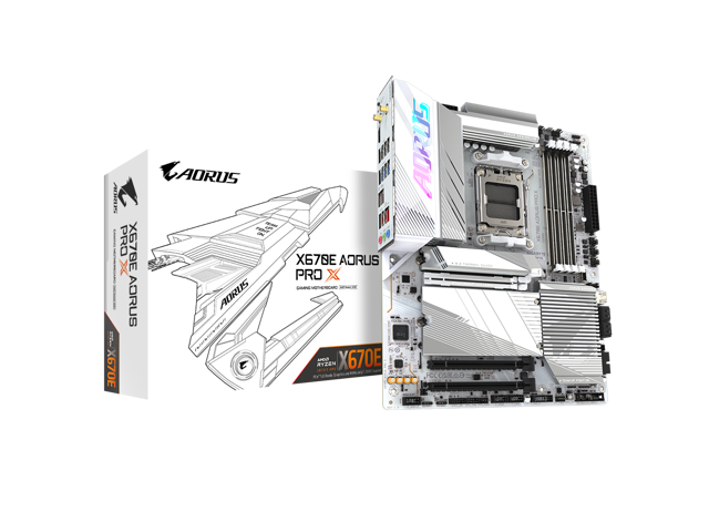 Open Box - GIGABYTE X670E AORUS PRO X AM5 LGA 1718 AMD X670E ATX Motherboard with 5-Year Warranty DDR5, Quad M.2, PCIe 5.0, USB 3.2 Gen2X2 Type-C,...