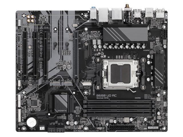 GIGABYTE B650 UD AC (rev. 1.0) AM5 LGA 1718 AMD B650 ATX Motherboard with 5-Year Warranty, DDR5, PCIe 4.0 M.2, PCIe 4.0, USB 3.2 Gen2x2 Type-C, GbE...
