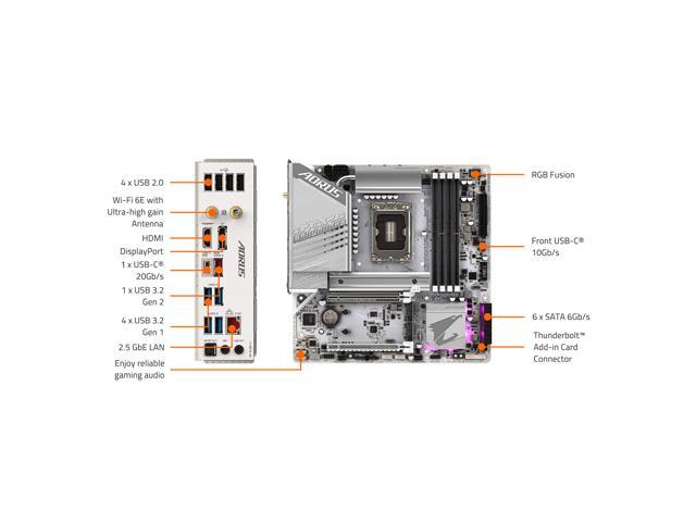 GIGABYTE Z790M AORUS ELITE AX ICE LGA 1700 Intel Z790 M-ATX Motherboard with DDR5, Triple M.2, PCIe 5.0, USB 3.2 Gen2X2 Type-C, Intel Wi-Fi 6E,...
