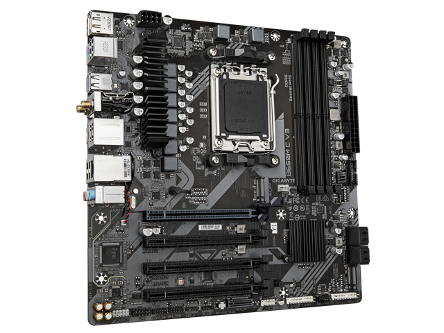 GIGABYTE B650M C V3 (rev. 1.0) AM5 LGA 1718 AMD B650 M-ATX Motherboard, DDR5, PCIe 4.0 M.2, PCIe 4.0, USB 3.2 Gen1 Type-C, 1GbE LAN, Q-Flash Plus,...