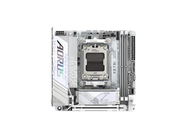 GIGABYTE X870I AORUS PRO ICE AMD AM5 LGA 1718 Motherboard, Mini-ITX, DDR5, 2x M.2, PCIe 5.0, USB-C, WIFI7, 2.5GbE LAN, EZ-Latch, 5-Year Warranty