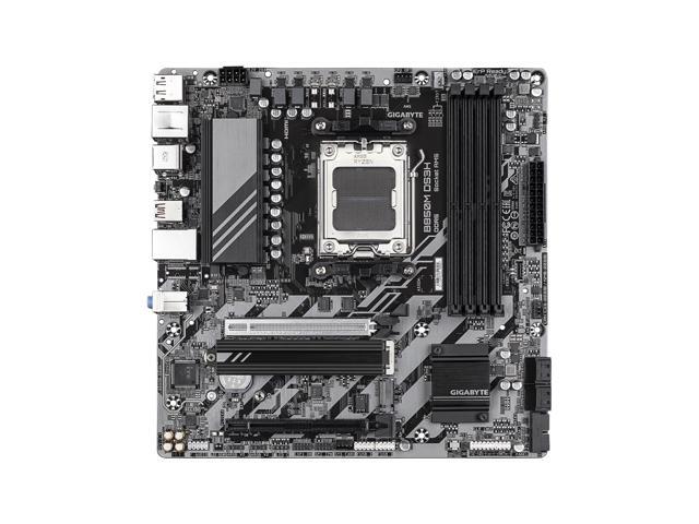 GIGABYTE B850M DS3H AMD AM5 LGA 1718 Motherboard, mATX, DDR5, 2x M.2, PCIe 5.0, USB-C, 2.5GbE LAN, EZ-Latch, 5-Year Warranty