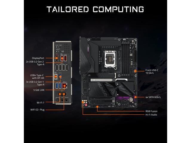 GIGABYTE Z890 AORUS ELITE WIFI7 PLUS Intel LGA 1851 ATX Motherboard, Support Core Ultra (Series 2), DDR5, 16+1+2 Power Phase, 4x M.2, PCIe 5.0,...