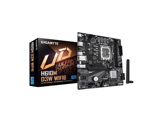 GIGABYTE H610M D3W WIFI6 Intel LGA 1700 Micro ATX Motherboard, Supports 14th/13th/12th Gen Intel Processors, 5+1+1 Power Phase, DDR5, 1x M.2, PCIe...