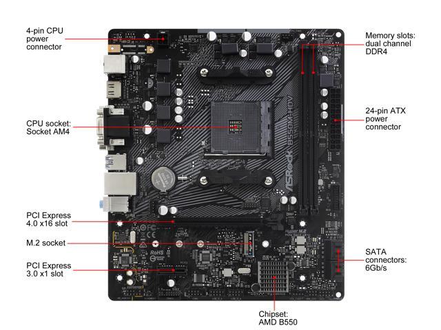 ASRock B550M-HDV AM4 Micro ATX AMD Motherboard