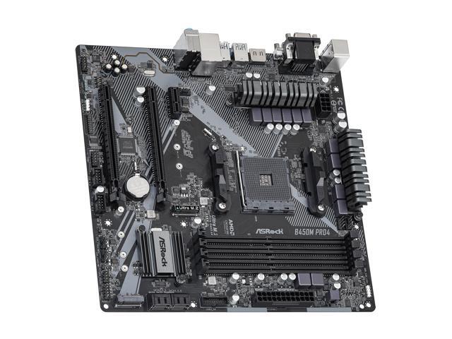 ASRock B450M PRO4 R2.0 AM4 Micro ATX AMD Motherboard
