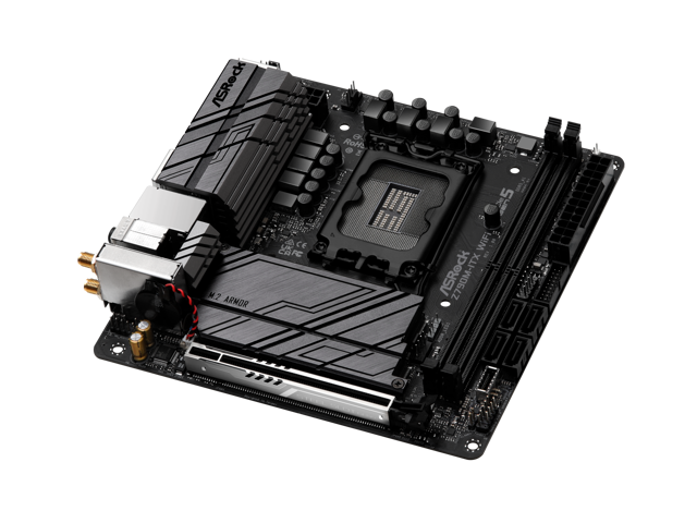 ASRock Z790M-ITX WIFI Intel LGA1700 (14th,13th,12th Gen) Mini-ITX Mainboard, 2 slots DDR5, PCIE 5.0 x16, Dual Lan 2.5Gb, 1Gb, Dual M.2 slots 7.1...