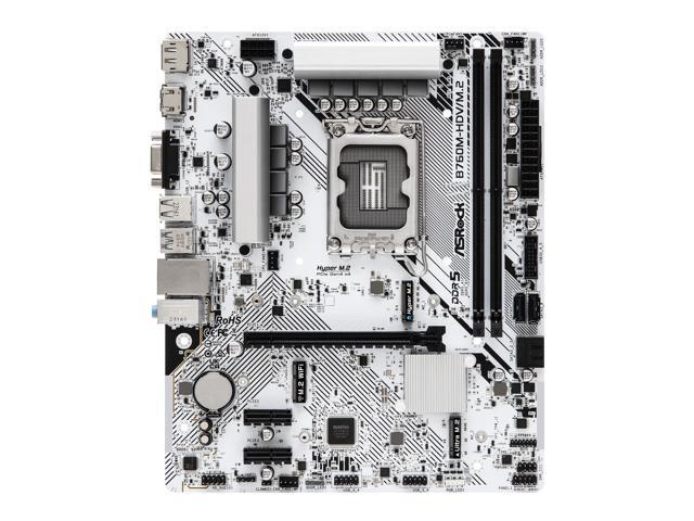 ASRock B760M-HDV/M.2 LGA1700 Micro ATX (280) Intel B760 SATA 6Gb/s DDR5 1 PCIe 4.0 x16 Motherboards - Intel