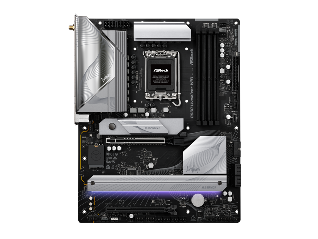 ASRock B860 LiveMixer WiFi LGA 1851 Intel B860 SATA 6Gb/s DDR5 Intel Core Ultra ATX Motherboard