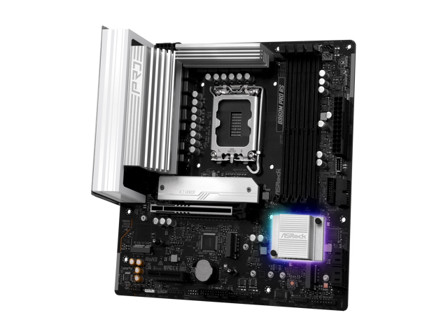 ASRock B860M Pro RS LGA 1851 Intel B860 SATA 6Gb/s Intel Core Ultra DDR5 Micro ATX Motherboard