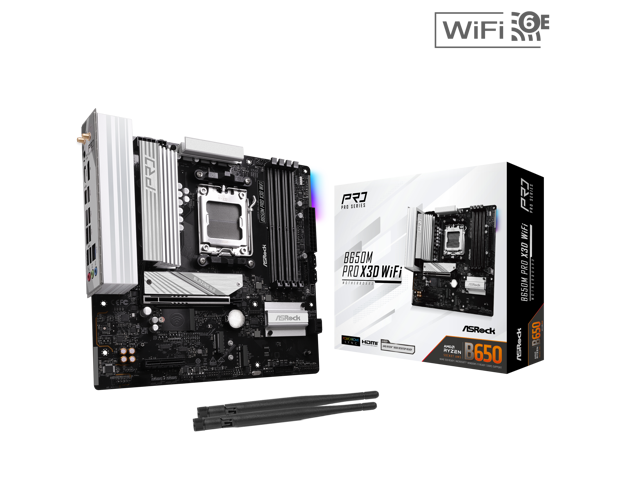 ASRock B650M Pro x3D RS WiFi AM5 AMD B650 SATA 6Gb/s Micro ATX Motherboard