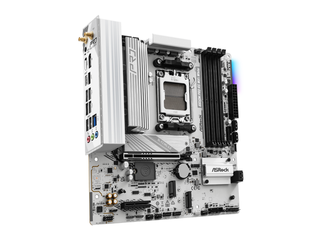 ASRock B850M Pro RS WiFi White Micro ATX Motherboard