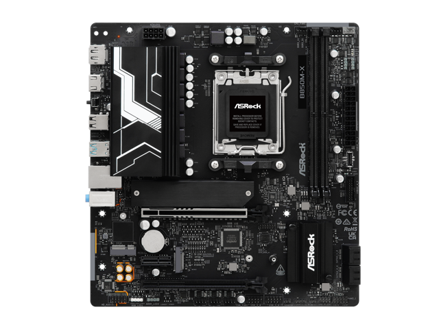 Open Box - ASRock B850M-X R2.0 AM5 Micro-ATX Motherboard: AMD Ryzen 9000/8000/7000 Ready DDR5 8200+ OC PCIe 5.0 M.2 2.5G LAN USB 3.2 Type-C...