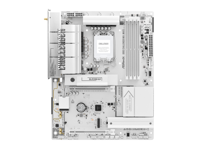 ASRock B860 CHALLENGER WIFI WHITE LGA 1851 Intel B860 SATA 6Gb/s DDR5 Intel Core Ultra ATX Motherboard