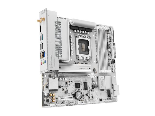ASRock MB B860 Challenger WiFi White LGA 1851 Intel B860 SATA 6Gb/s DDR5 ATX Motherboard