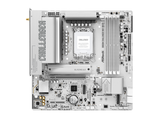 ASRock MB B860 Challenger WiFi White LGA 1851 Intel B860 SATA 6Gb/s DDR5 ATX Motherboard