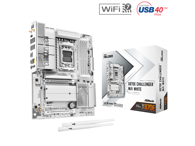 ASRock X870E Challenger WiFi White AM5 AMD X870E ATX Motherboard