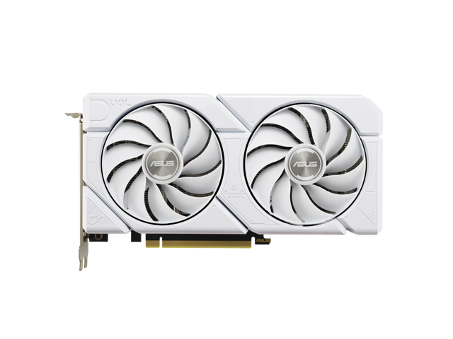 ASUS Dual GeForce RTX 4070 EVO White OC Edition (PCIe 4.0, 12GB GDDR6X, DLSS 3, HDMI 2.1a, DisplayPort 1.4a, 2.5-slot design, Axial-tech fan.
