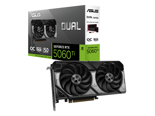 ASUS - DUAL NVIDIA GeForce RTX 5060 Ti OC Edition 16GB GDDR7 PCI Express 5.0 Graphics Card - Black - image 9