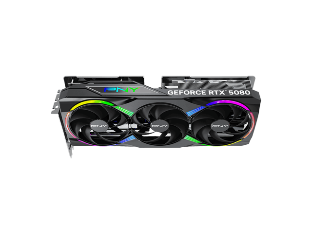 PNY - GeForce RTX 5080 ARGB 16GB OC GDDR7 PCI Express 5.0 Graphics Card with Triple Fan - Black - image 4