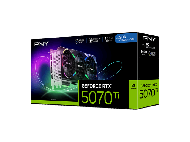 PNY - GeForce RTX 5070 Ti 16GB ARGB OC GDDR7 PCI Express 5.0 Graphics Card with Triple Fan - Black - image 8
