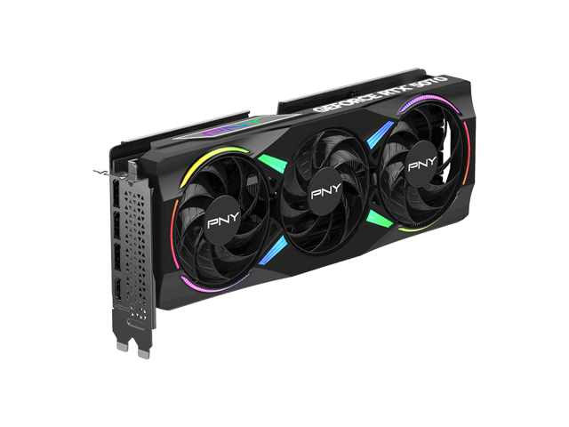 PNY - GeForce RTX 5070 12GB ARGB OC GDDR7 PCI Express 5.0 Graphics Card with Triple Fan - Black - image 5