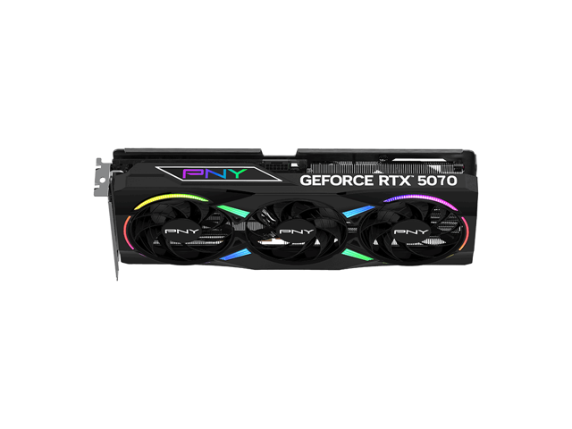 PNY - GeForce RTX 5070 12GB ARGB OC GDDR7 PCI Express 5.0 Graphics Card with Triple Fan - Black - image 3