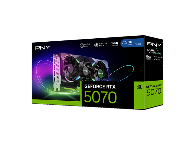 PNY - GeForce RTX 5070 12GB ARGB OC GDDR7 PCI Express 5.0 Graphics Card with Triple Fan - Black - image 10