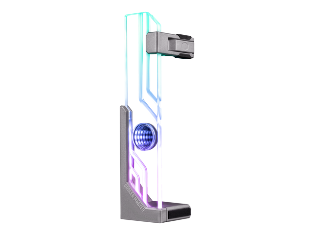 Cooler Master Atlas ARGB GPU Support Bracket, Aluminum Magnets Stand, Infinity Mirror Design, ARGB Tempered Glass, Dual-Axis Mode Vertical.