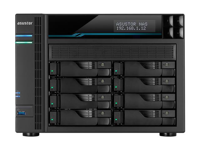 Asustor 8 Bay NAS Lockerstor 8 AS6508T Quad-Core CPU, Dual 10GbE+2.5GbE Ports, 8GB RAM DDR4, Two M.2 Slots (Diskless)