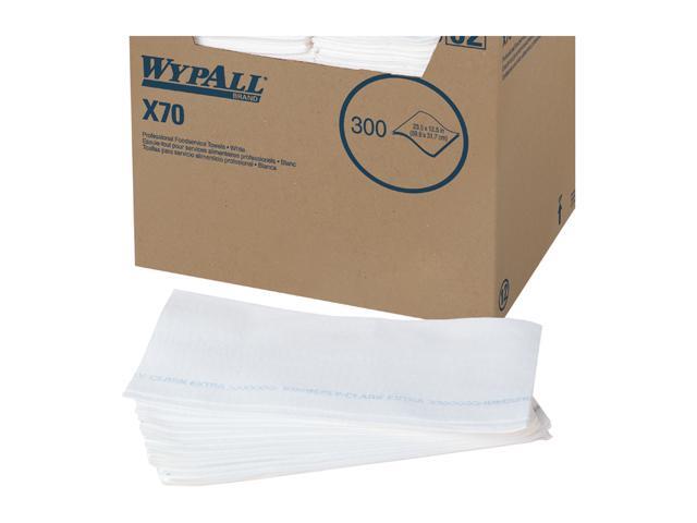 WypAll X70 Extended Use Foodservice Towels (05925) with Kimfresh Antimicrobial Treatment, White, 1 Box, 300 Sheets