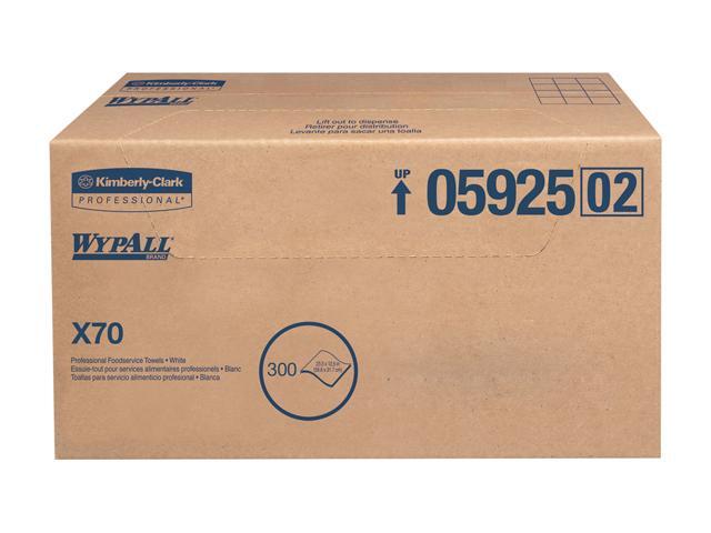 WypAll X70 Extended Use Foodservice Towels (05925) with Kimfresh Antimicrobial Treatment, White, 1 Box, 300 Sheets