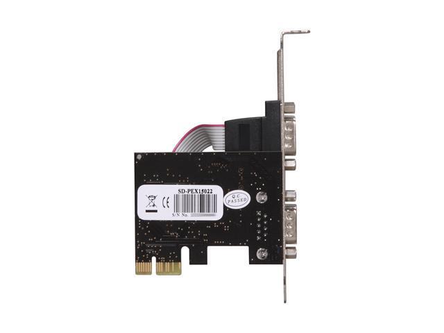 SYBA PCI-Express 2-Port DB9 RS232 Serial Card with Low Profile Bracket - RoHS Model SD-PEX15022