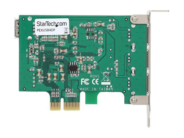StarTech PEXUSB4DP 4 Port PCI Express Low Profile High Speed USB Card - PCIe USB 2.0 Card - PCI-E USB 2.0 Card