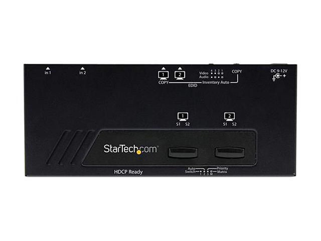 StarTech. com 2x2 HDMI Matrix Switch w/ Automatic and Priority Switching - 1080p VS222HDQ