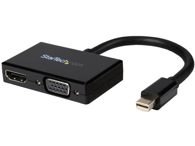 StarTech.com MDP2HDVGA Mini DisplayPort to HDMI and VGA - 2 in 1 Travel Adapter - Mini DisplayPort to VGA Adapter - Mini DP to HDMI Dongle.