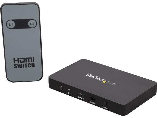 StarTech.com VS221HD4K 2-Port HDMI automatic video switch w/ aluminum housing and MHL support - 4K 30Hz