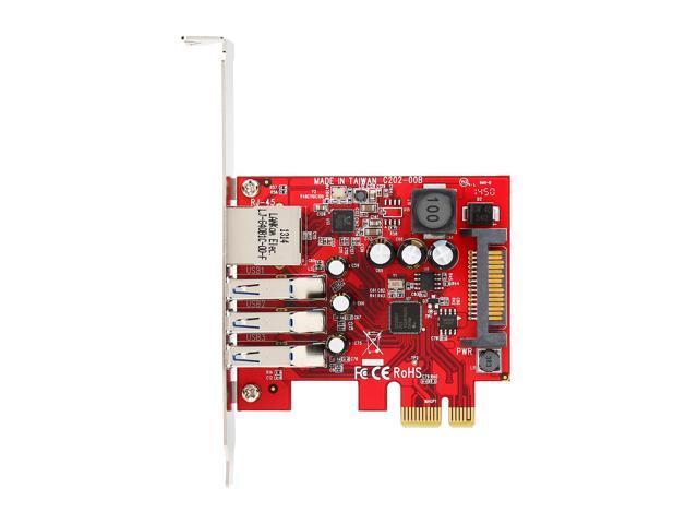 StarTech. com 3-port PCI Express USB 3.0 card + Gigabit Ethernet Model PEXUSB3S3GE