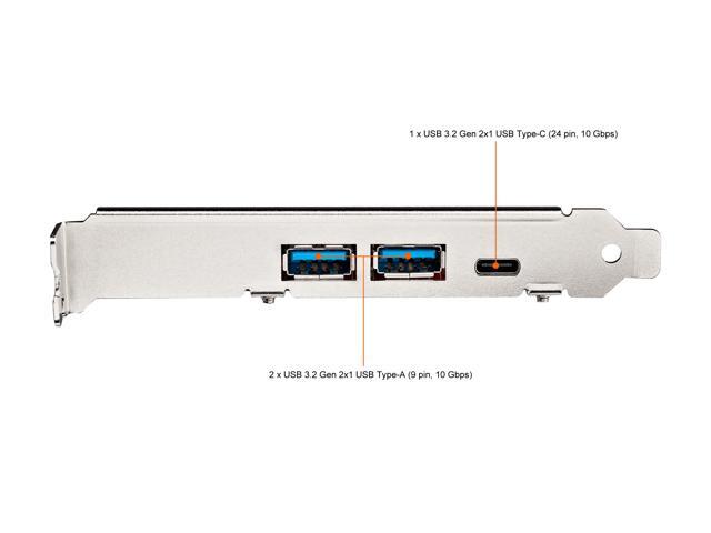 5-Port USB PCIe Card, 10Gbps USB 3.1 Gen 2 PCIe Card w/ 1x USB-C & 2x USB-A, 1x 2 Port IDC (Internal 5Gbps USB Header Expansion), USB C PCIe Card,...