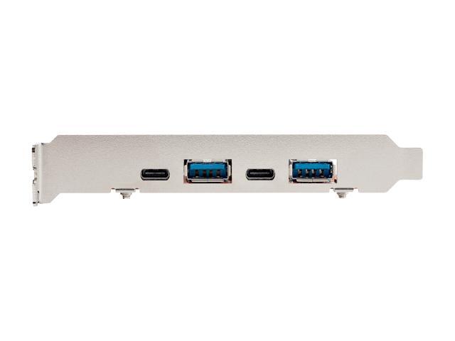 4-Port USB PCIe Card, 10Gbps USB PCI Express Expansion Card w/ 2 Controllers, 2x USB-C & 2x USB-A ports (USB 3.2/3.1 Gen 2), USB/USB-C PCI-e Card,...